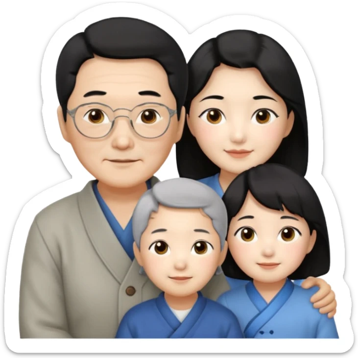 korean mother, korean father, korean grandmother, korean grandfather sticker