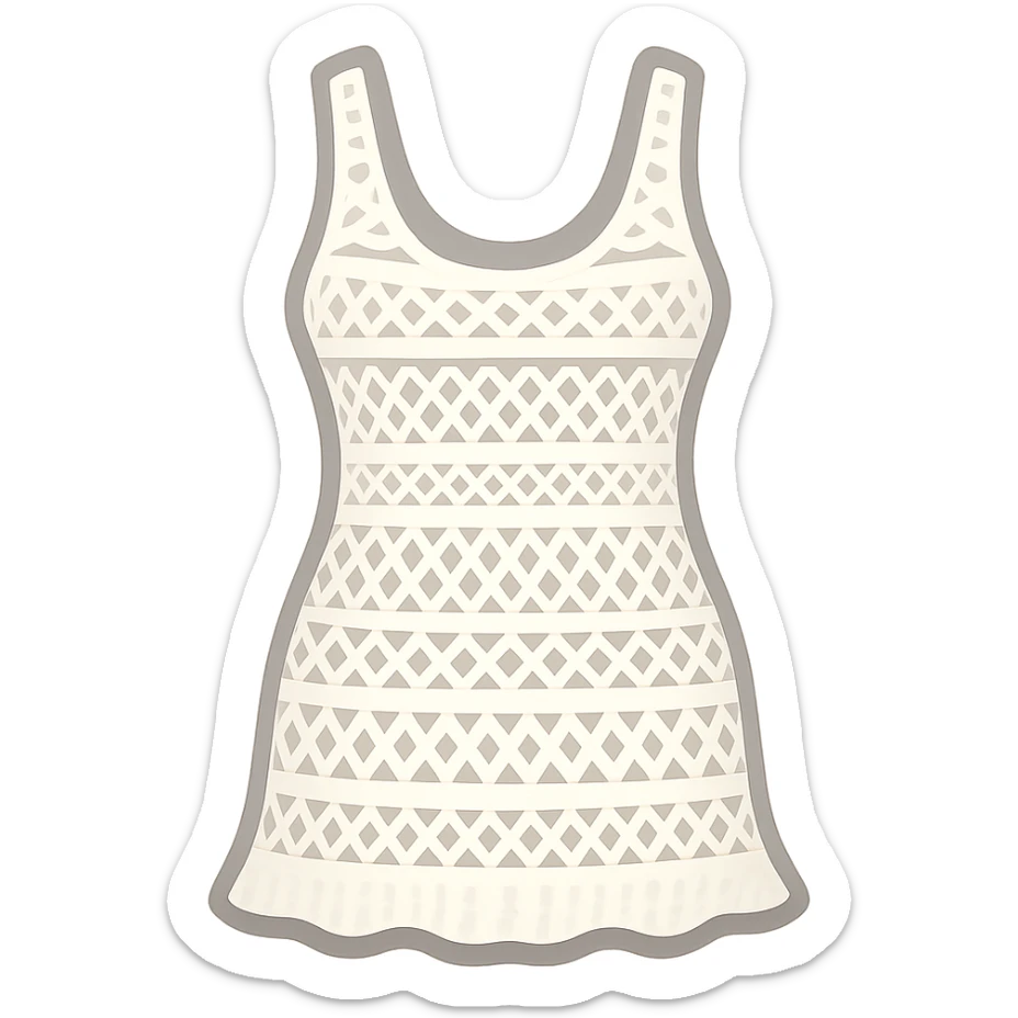 white crochet swim coverup dress twitter emoji style  sticker