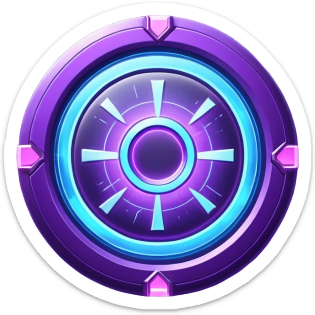 Futuristic glowing portal badge icon, circular emblem, neon blue and purple energy ring, subtle particles and light cracks, Level 01 text, sci-fi web3 game UI style, high detail, centered, dark background, 3D game asset, sharp and minimal sticker