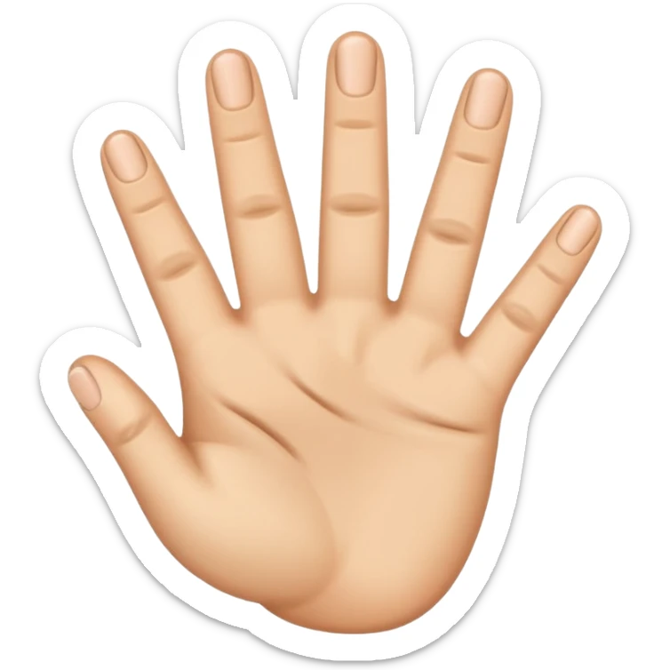 I want a emoji with just middle finger bend towards and every other fingers amd thumb straight  sticker