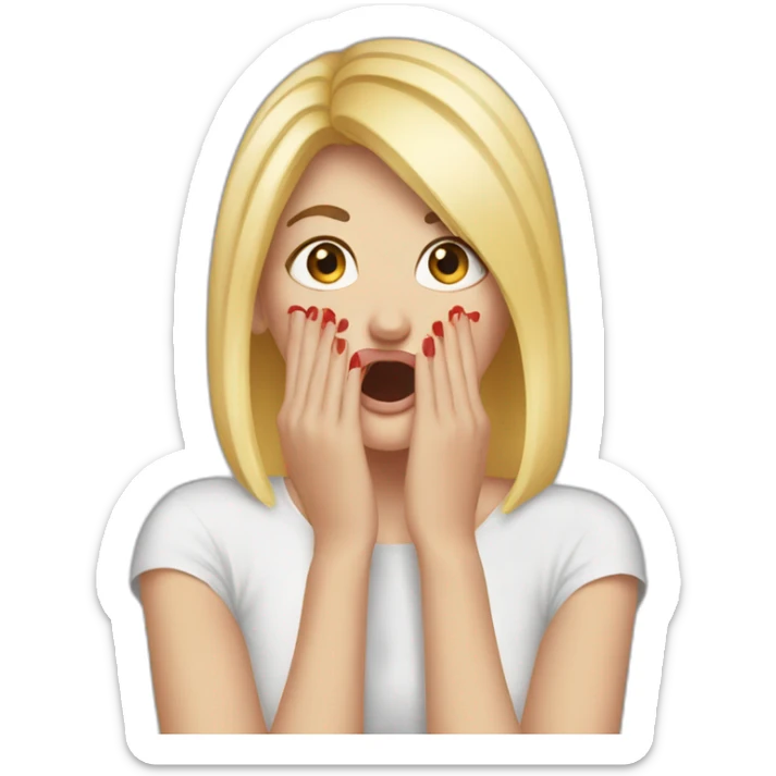 girl-with-red-manicure-and-blond-hair-covers-mouth-with-hand-in-shock sticker
