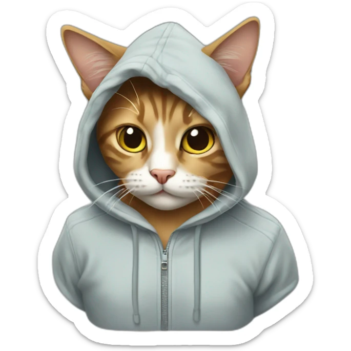 Cat wearing hoodie  sticker