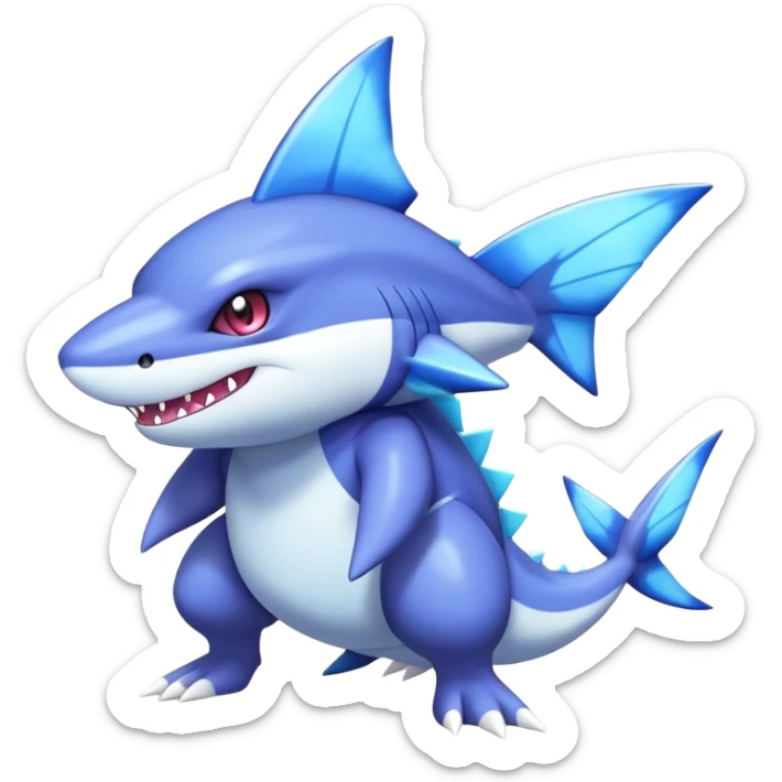 Shiny Dark Sharpedo-Haunter-Nidorino-fusion-hybrid full body sticker