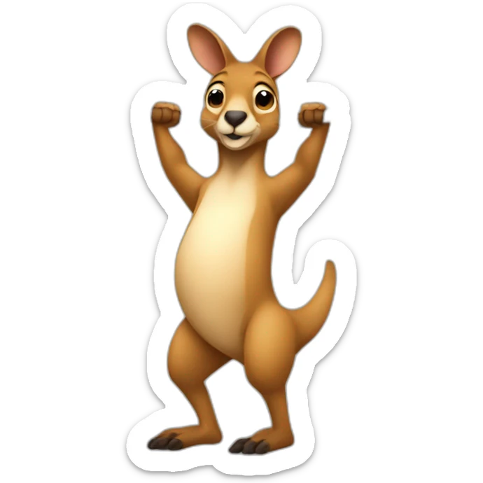 kangaroo lifting weights sticker