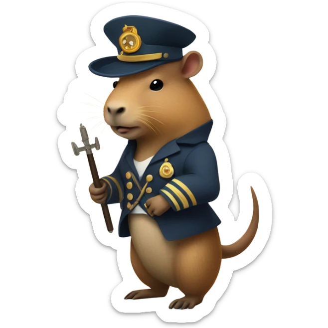 Captain capybara sticker