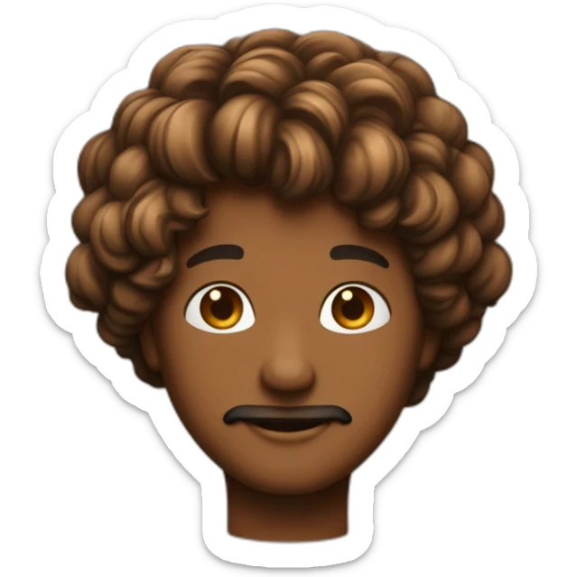 un beau gosse au couleur caramel avec des cheveux crépus noir sticker