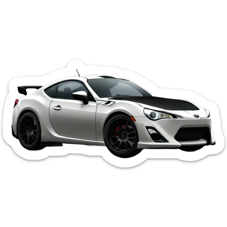Toyota frs hood black , wheel is volks racing rim sticker