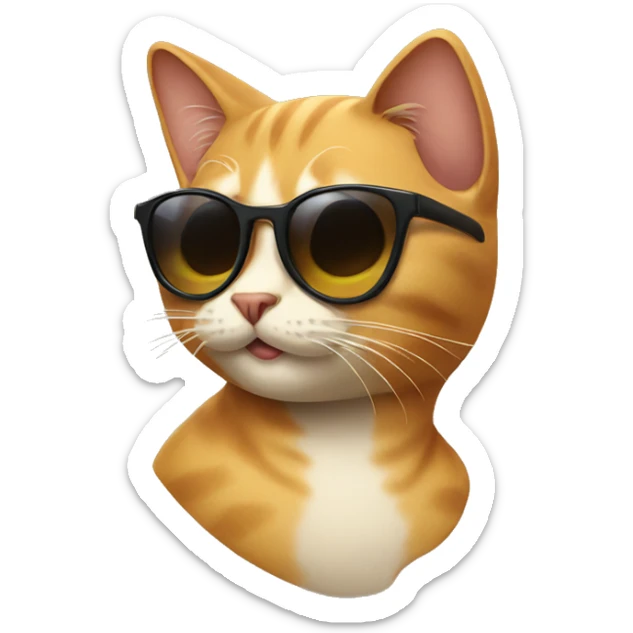 Cat with sunglasses sticker