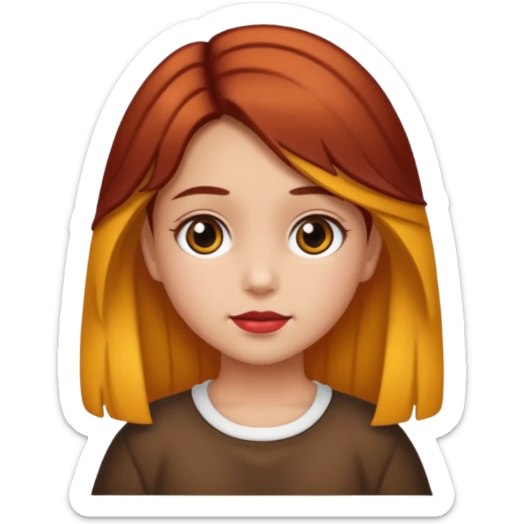 Una niña con piel de color carne y medio morena y medio morena de pelo sticker