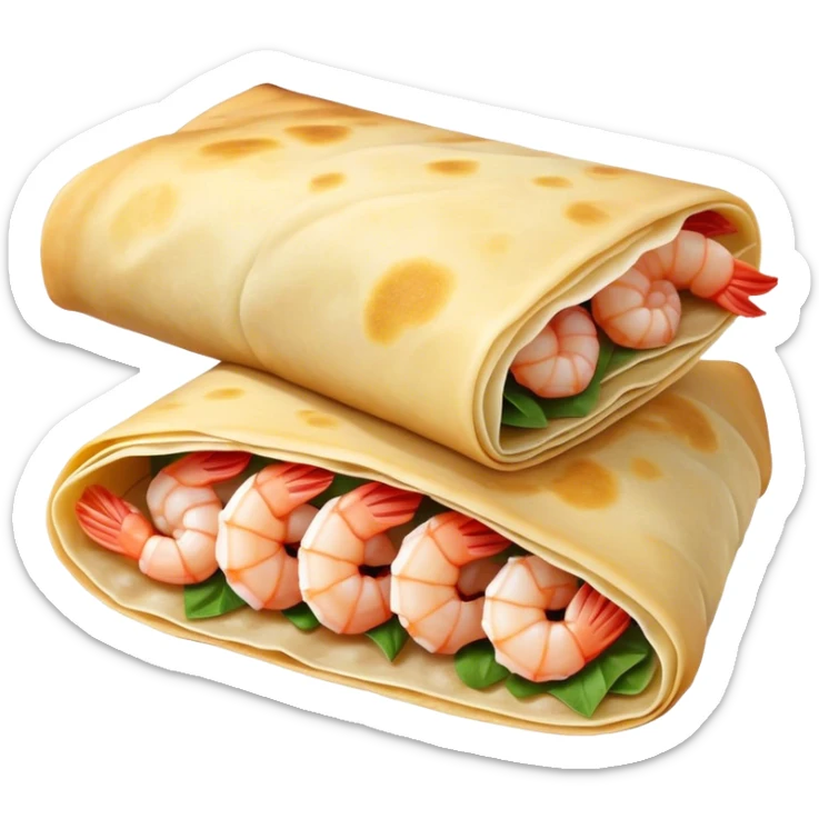 Bánh Xèo Cinematic Realistic Bánh Xèo Dish Emoji, depicted as a crispy, folded crepe filled with shrimp and pork, rendered with dynamic textures and vibrant, appetizing lighting. sticker