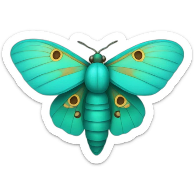 Turquoise Moth sticker
