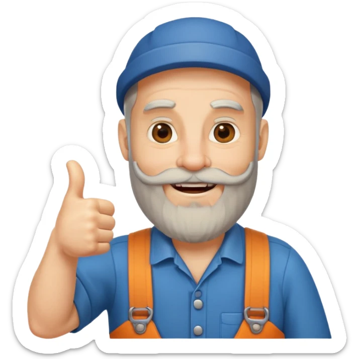 happy boomer giving a thumbs up and the boomer should have a beard sticker