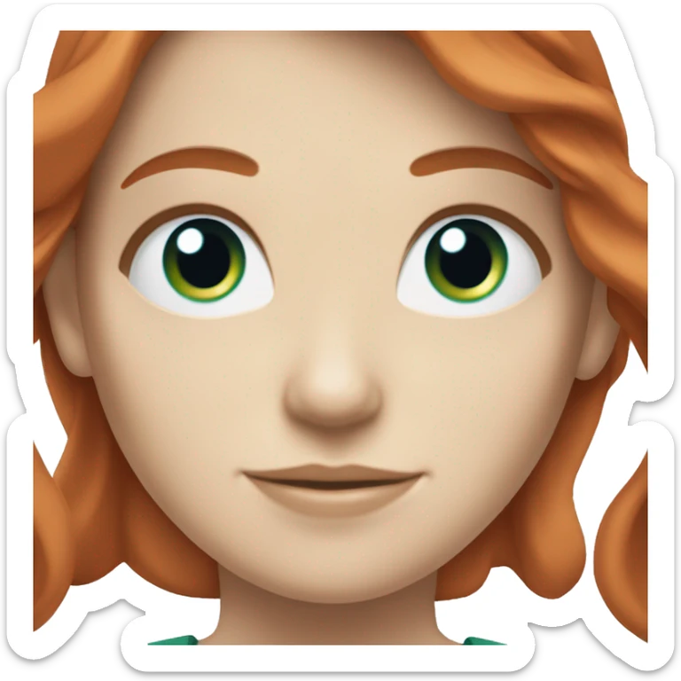 White girl, red hair, green eyes, holding hands with white boy, blue eyes.  sticker