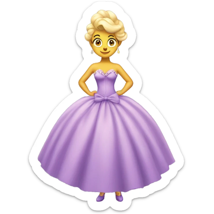 Galinda dress wicked movie only dress sticker