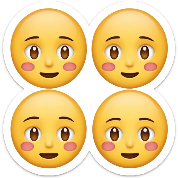 emoji face showing multiple emotions at once, happy on one side and sad on the other sticker