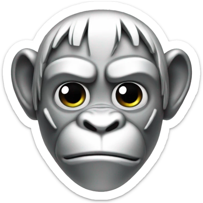 Strong Monkey made of platinum metal sticker