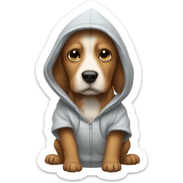 Dog wearing a hoodie  sticker