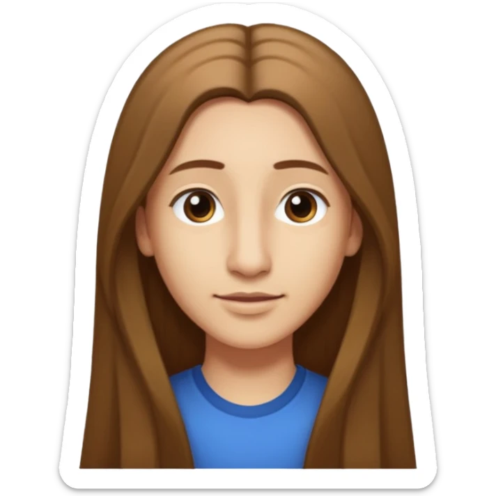 Make a emoji of a person with light skin with long nose hair that goes down like 2 inchis with long hair and with not that much hair and with his hair brown sticker