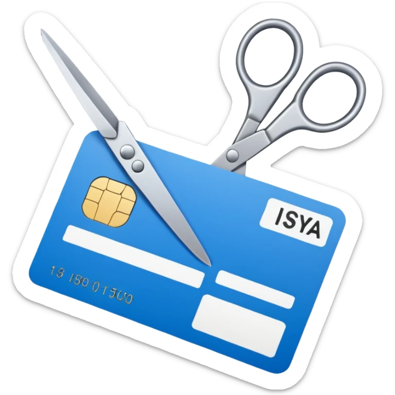 Scissors cutting ID card in half sticker