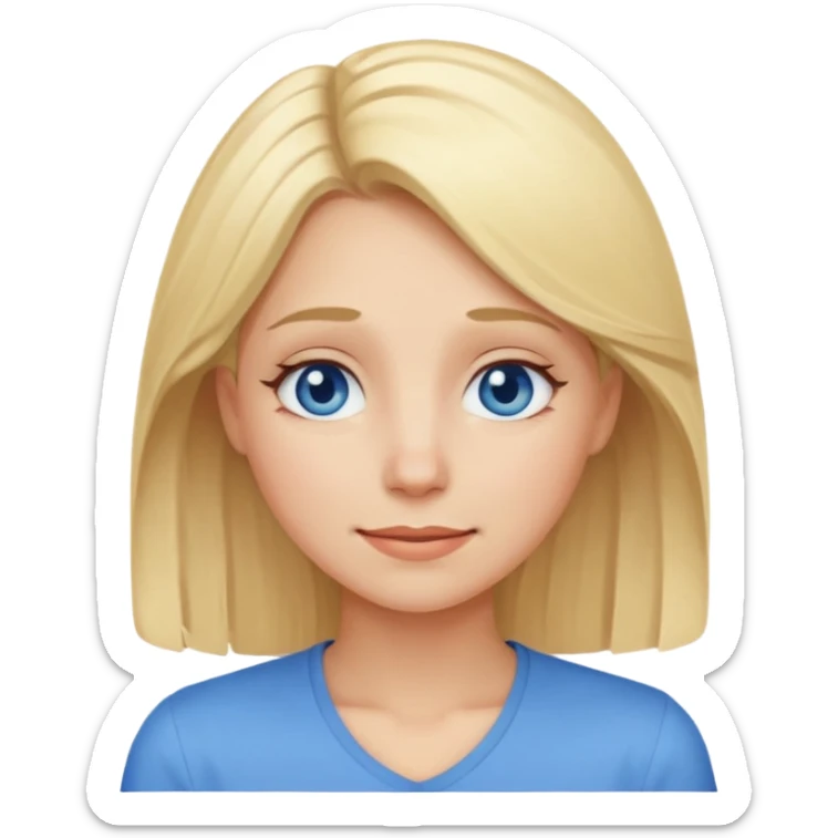 I am a women, tired and Happy at the Same time. Blond, petite with blue eyes  sticker