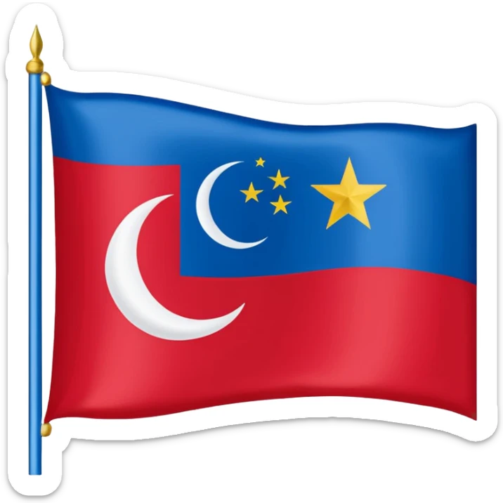 create an east turkestan flag emoji. the shape of flag is like usual flag emojis alright sticker