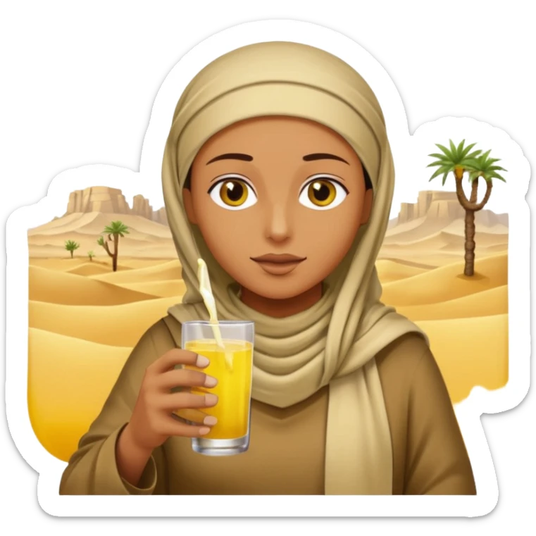 Ein Kamel welches ein Glass mit gelber Flüssigkeit trinkt üssigkei trinkt sticker