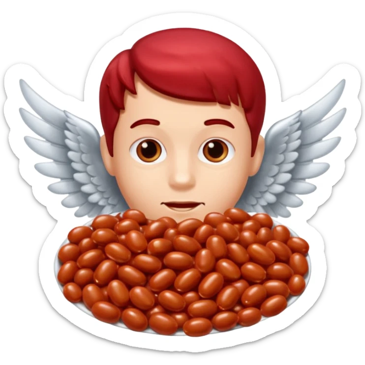 Create baked beans with teenager boys people’s faces on them and put wings on them sticker