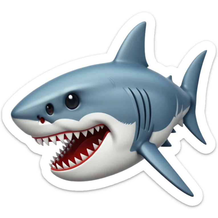 Emoji of Jaws shark aka the shark on the jaws poster sticker