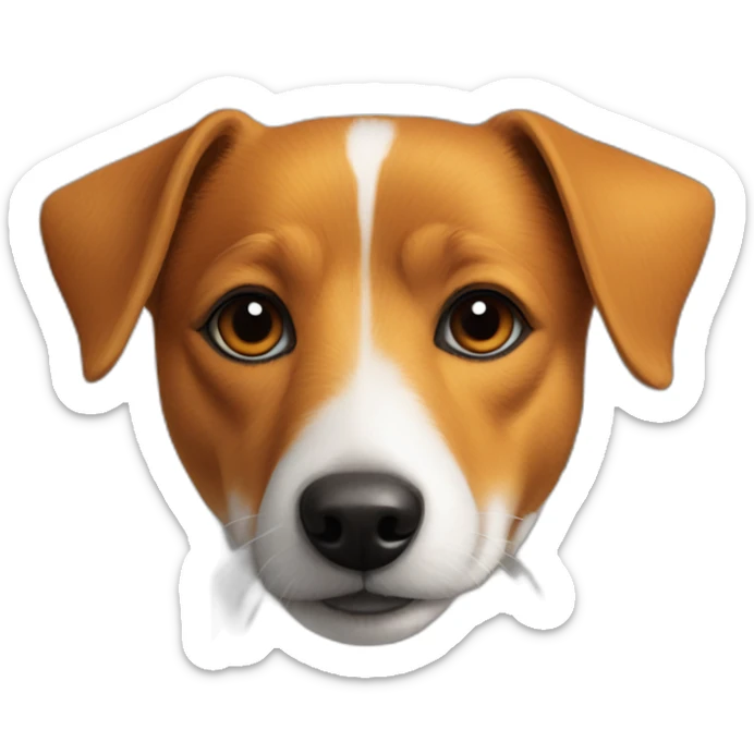 Full Orange jack russel orange East European village dog sticker