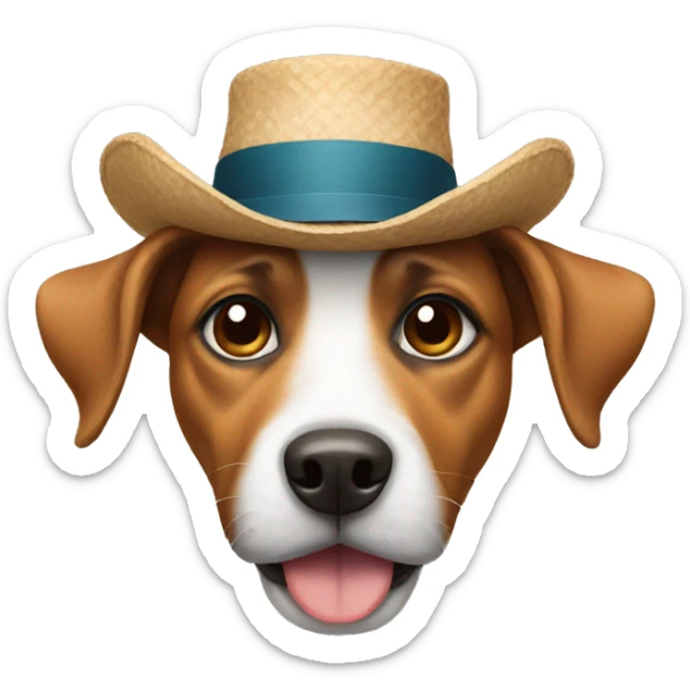 dog with a hat sticker
