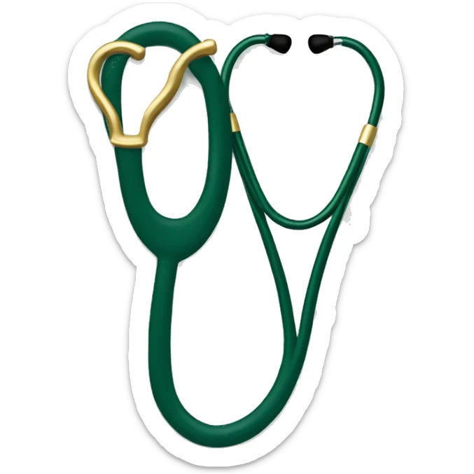 Can you do an aesthetic stethoscope in dark green with gold details sticker
