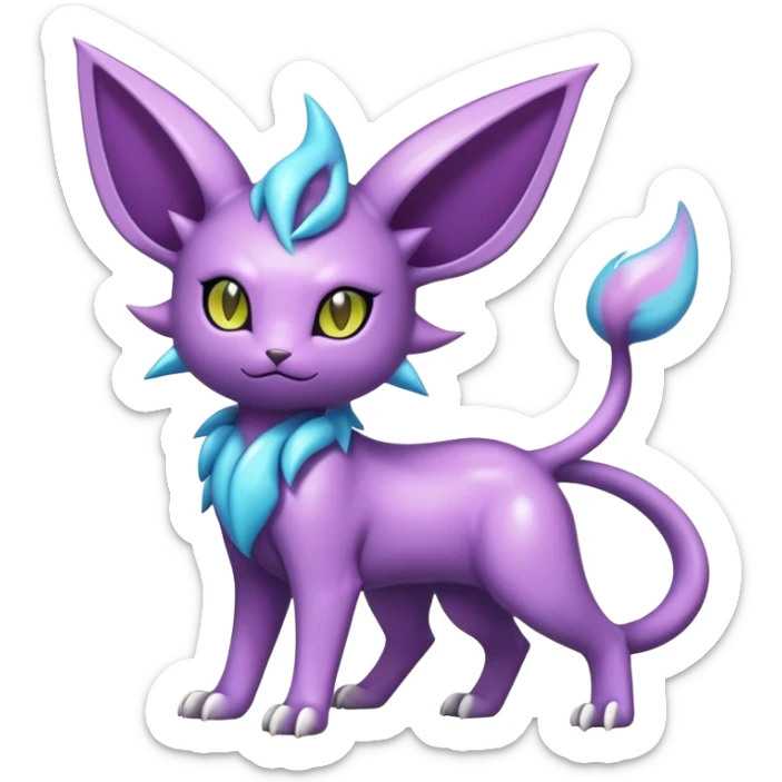 Shiny Dark Cute Edgy Cool Espeon-Nidorino-Liepard-fusion-hybrid full body  sticker