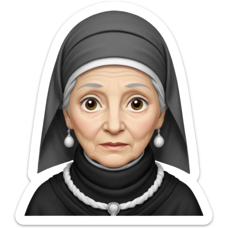 orthodox jewish woman with kerchief tied by neck circa. 1890 make into greyscale elderly sticker