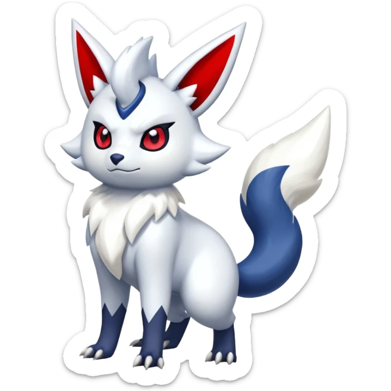 Shiny Zangoose-Absol-Meowstic-Fakémon-hybrid-creature (full body)  sticker