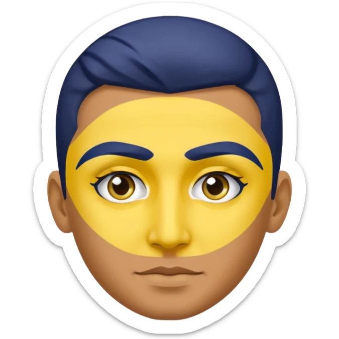 Fenerbahçe fan emoji, person with yellow and navy blue face paint sticker