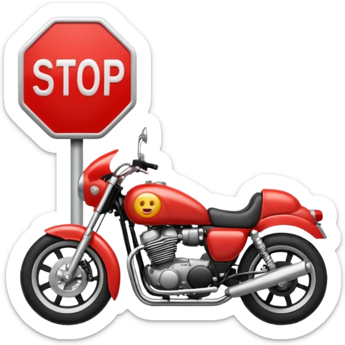 Vreau un emoji cu stop și sa fie împotriva motocicletelor sa fie interzise și cluburile de mc adică motociclete sticker