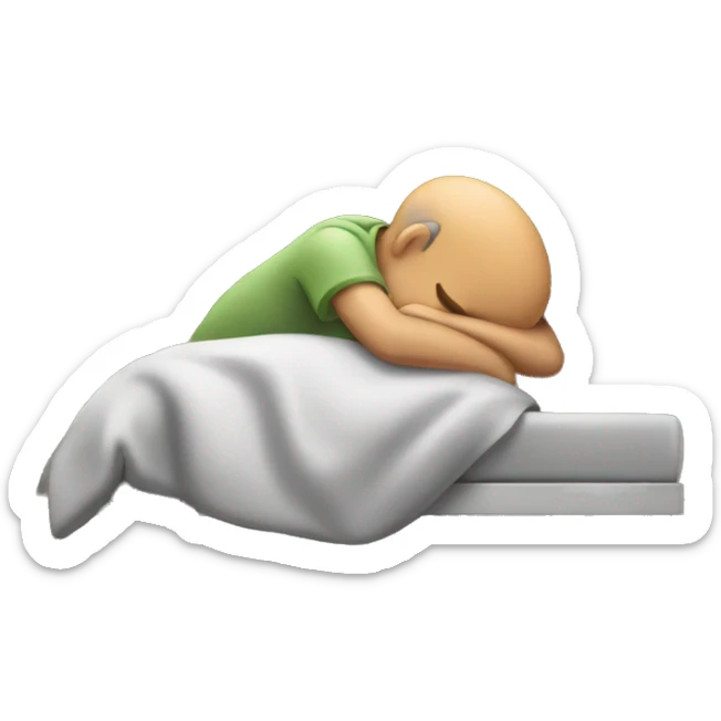 Man sleeping of roof of house.  sticker