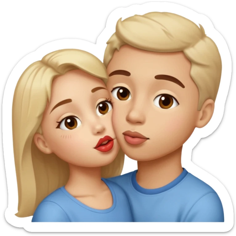 Kisses on the cheek and kisses on the eye with affection and cuteness sticker