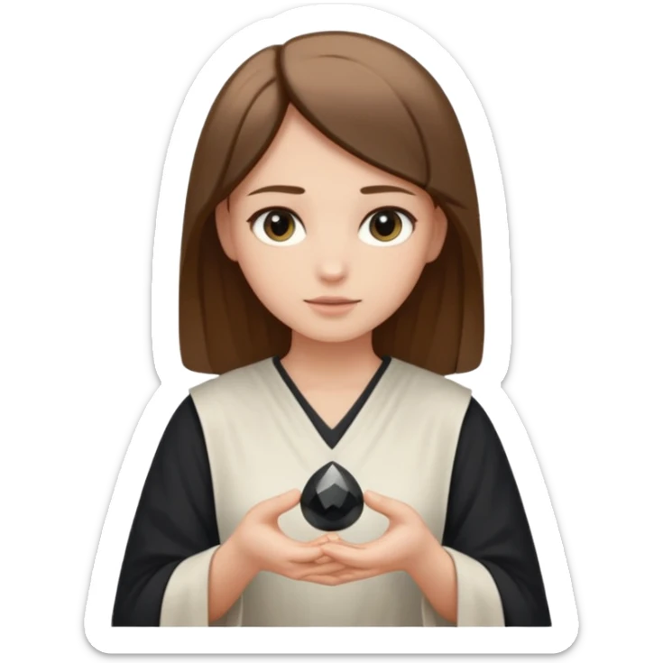 I want an emoji to use for mental wellness in a mystical setting. I want to reference an object that symbolizes the term "Clarity Seeker". It should be relaxing and calm in nature. sticker