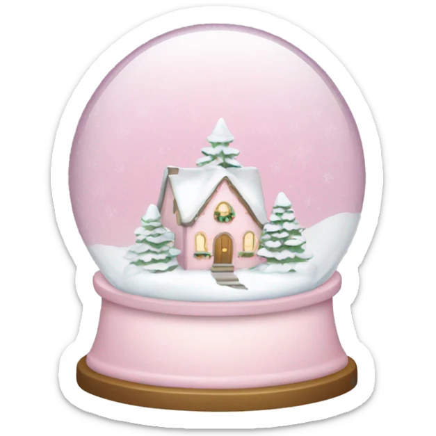 pale pink christmas snow globe sticker