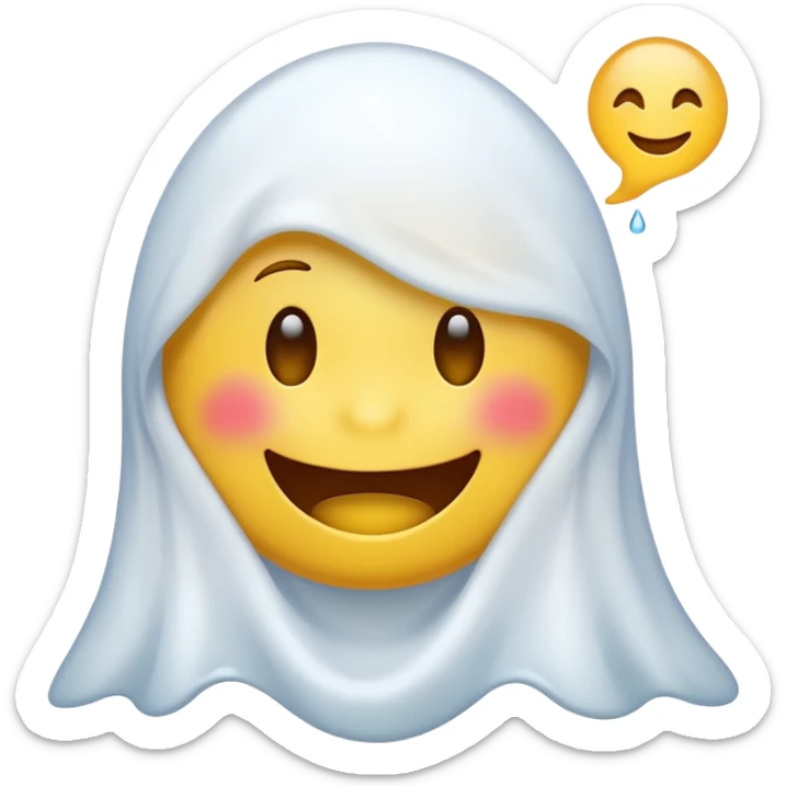 Emojis qui rigole fusionné avec l’emojis fantôme 👻 sticker