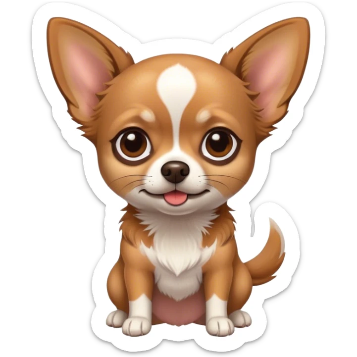 quiero un chihuahu cafe con una mancha blanca en la frente  sticker