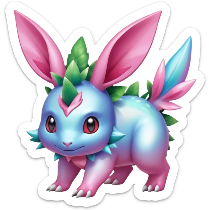 Shiny Exotic Nidorino-Sylveon-Shaymin-Ivysaur-Meganium-Hybrid-Creature sticker