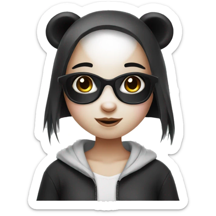 Cute panda girl sticker
