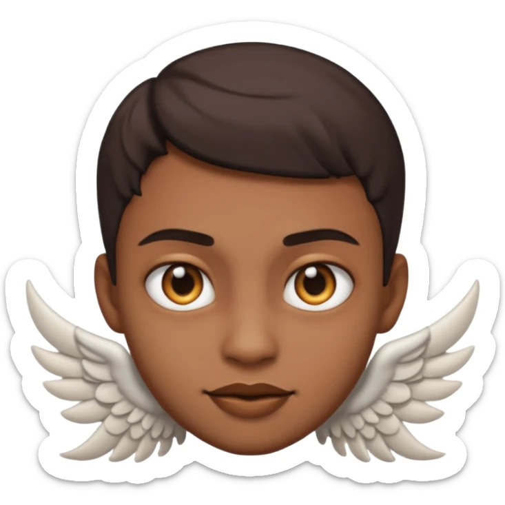 Metade do rosto anjo outra metade demônio igual os do zap sticker