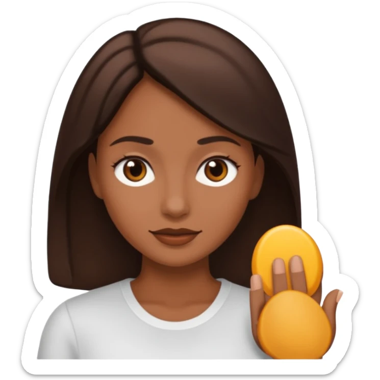 femme blanche brune avec des cheveux lisse (cheveux plus foncé presque noir) sticker