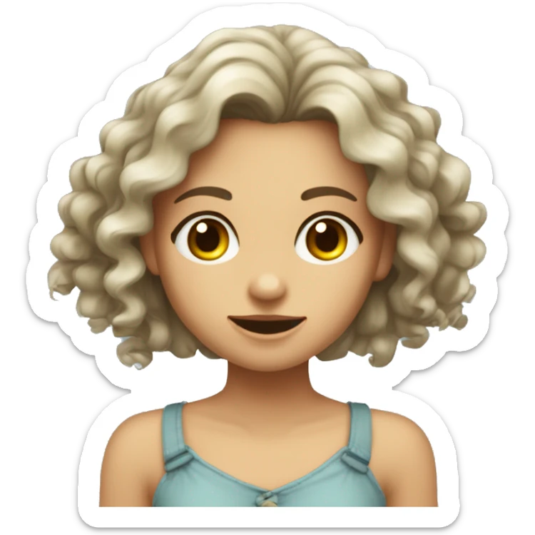 Mädchen mit dunkelroten Locken grünem Augen und Sommersprossen  sticker