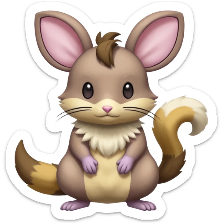 Rattata-Dedenne-Emolga-Minccino-Purrloin-Fakemon-hybrid-creature (full body) sticker