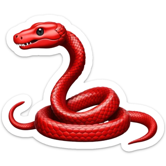O sea que sólo sean las líneas que conforman a la serpiente que no tenga cuerpo que sea una serpiente roja sticker
