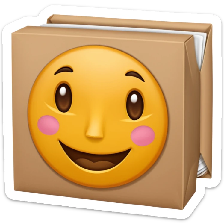 ein brauner karton aus dem frauenbinden rausschauen mit der beschriftung "musterset" sticker